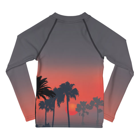 Sunset on Beach Kids SPF Rash Guard for Ultimate Sun Safety